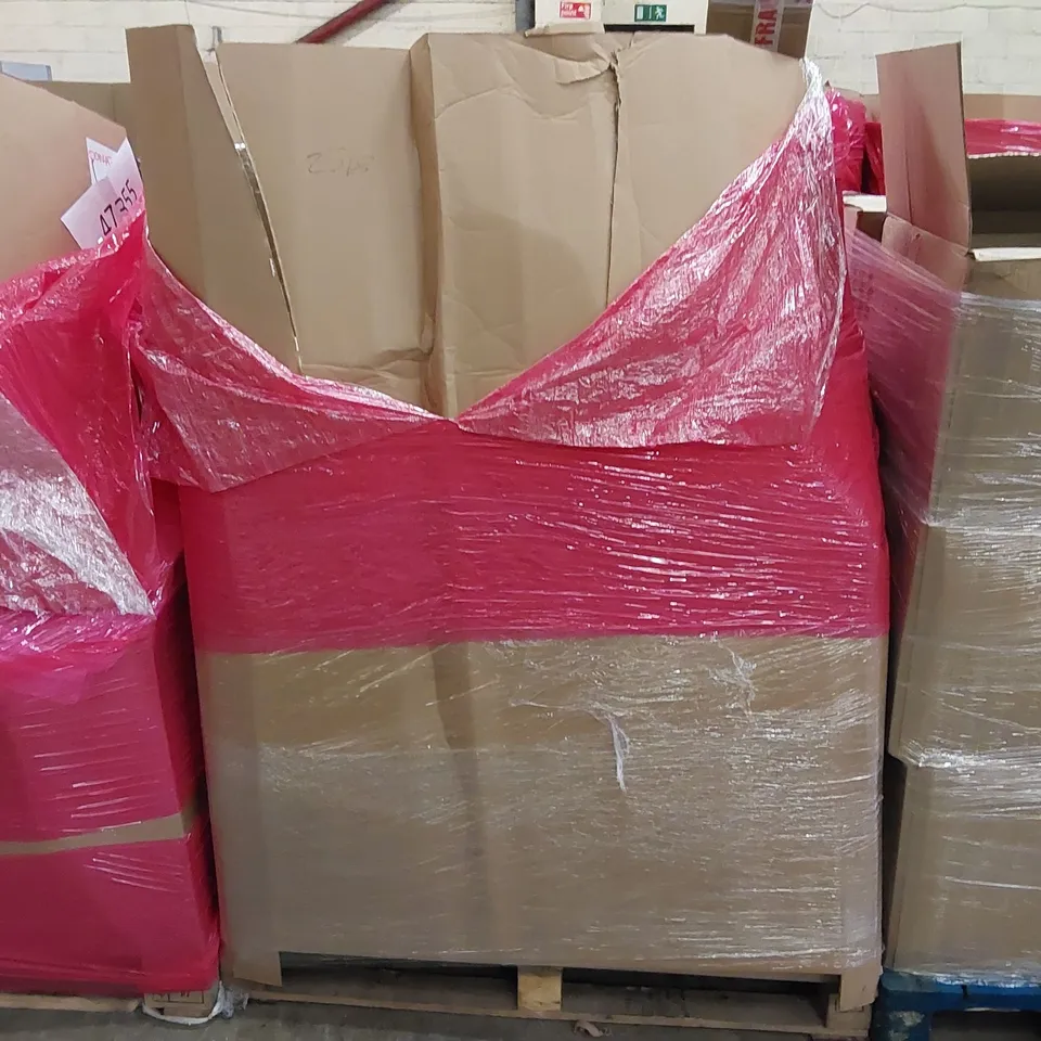 PALLET OF ASSORTED ITEMS INCLUDING: AIR FRYER, LATEX PILLOW, WHEELCHAIR RAMPS, DIY CARPET GRIPPER, LED BULB