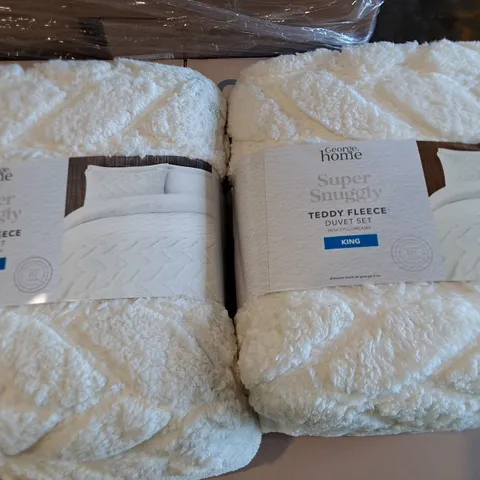 LOT OF 3 SUPER SNUG KING TEDDY FLEECE DUVET SETS