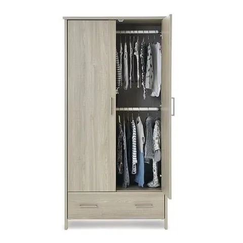 BOXED OBABY NIKA DOUBLE WARDROBE - GREY WASH (3 BOXES)