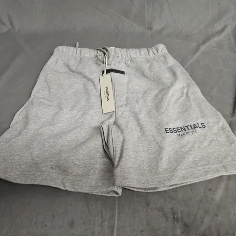 FEAR OF GOD ESSENTIALS GREY SHORTS - SIZE S