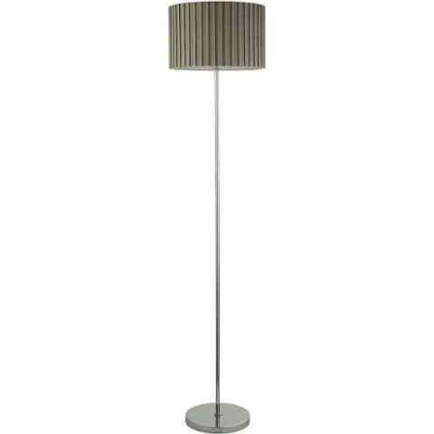 BOXED GREY PLEATED SHADE FLOOR LAMP