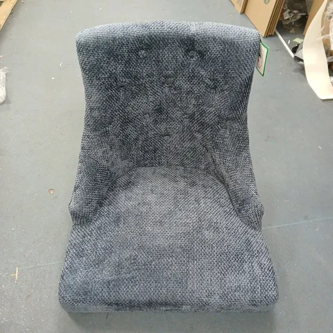 SET OF 2 BLUE TEXTURED FABRIC UPHOLSTERED CHAIR