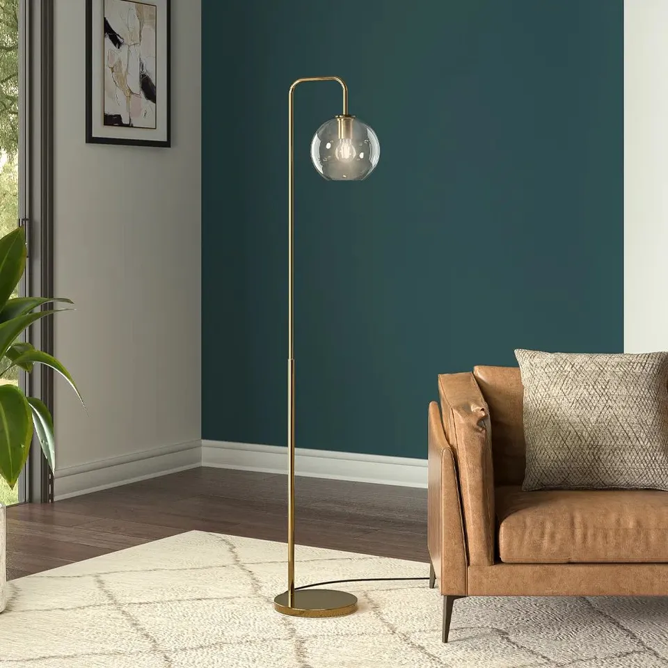 BOXED MOROCCO 157CM GOLD FLOOR LAMP 