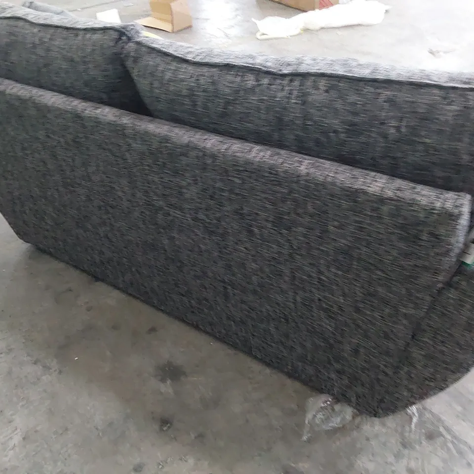 DESIGNER TWO SEATER RETRO STYLE SOFA CHARCOAL FABRIC 