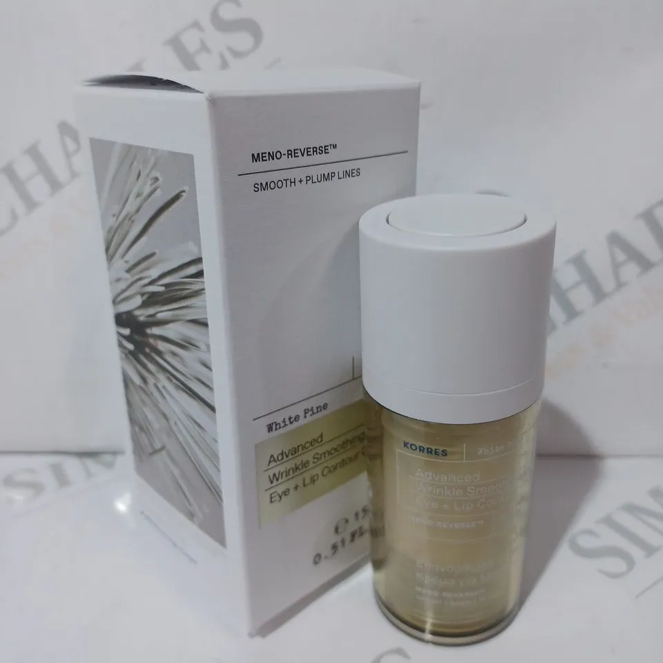 BOXED KORRES WHITE PINE MENO-REVERSE EYE AND LIP CREAM - 15ML