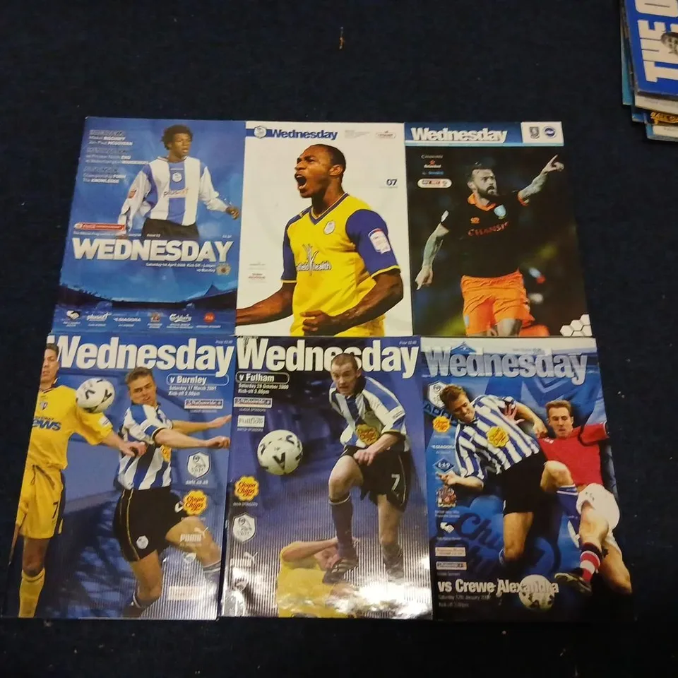 APPROXIMATELY 18 SHEFFIELD WEDNESDAY FC MATCH DAY PROGRAMMES FROM 2000'S TO THE 2020'S