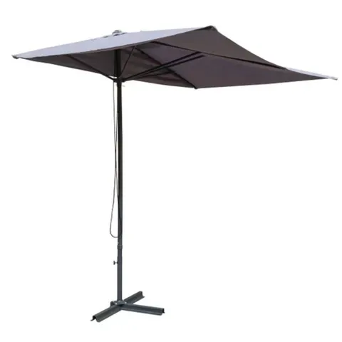 BOXED ROWLINSON PRESTBURY HALF PARASOL - GREY (1 BOX)