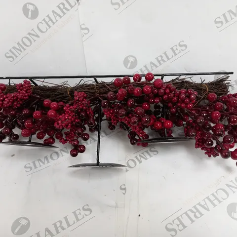 OUTLET HOME REFLECTIONS MIXED BERRY CANDLE HOLDER WITH LED CANDLES - 60cm