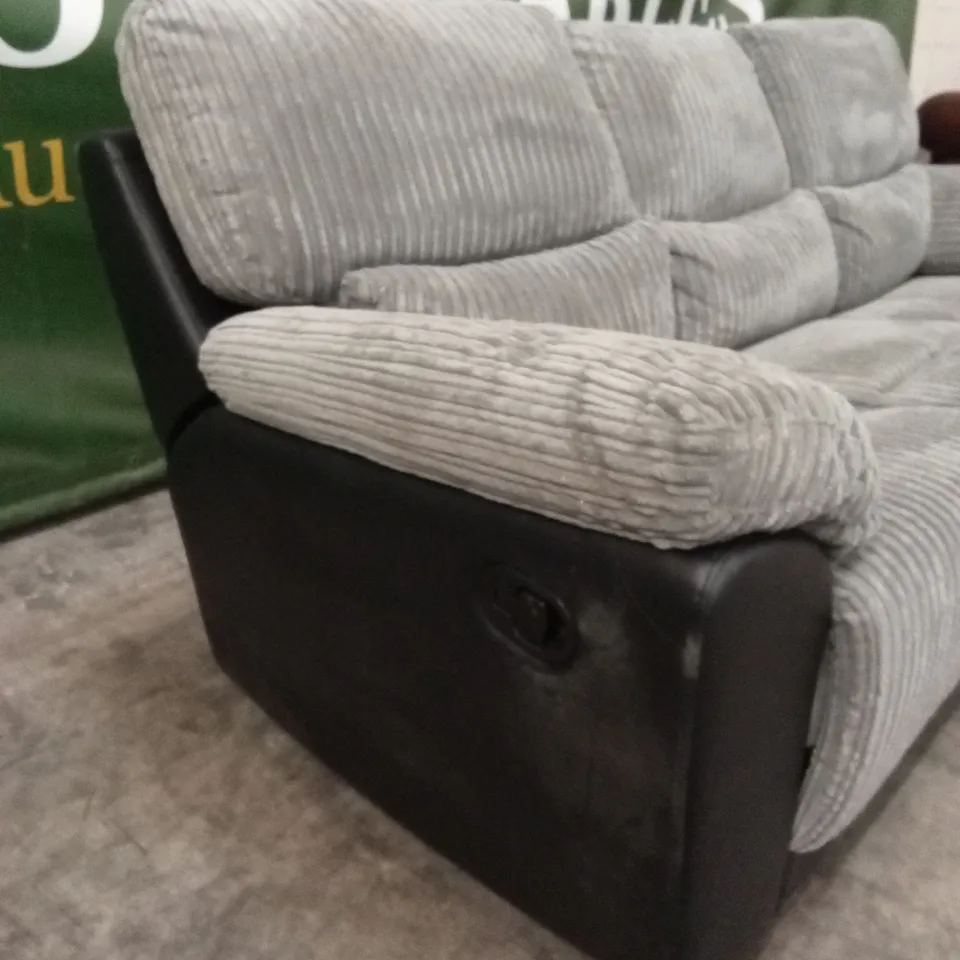 SIENNA FABRIC/FAUX LEATHER HIGH BACK 3 SEATER RECLINER SOFA RRP £849