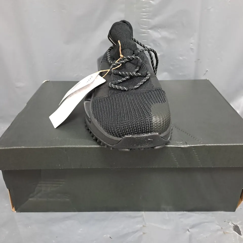 BOXED PAIR OF ADIDAS NMD S1 SHOES IN BLACKS SIZE UK 10
