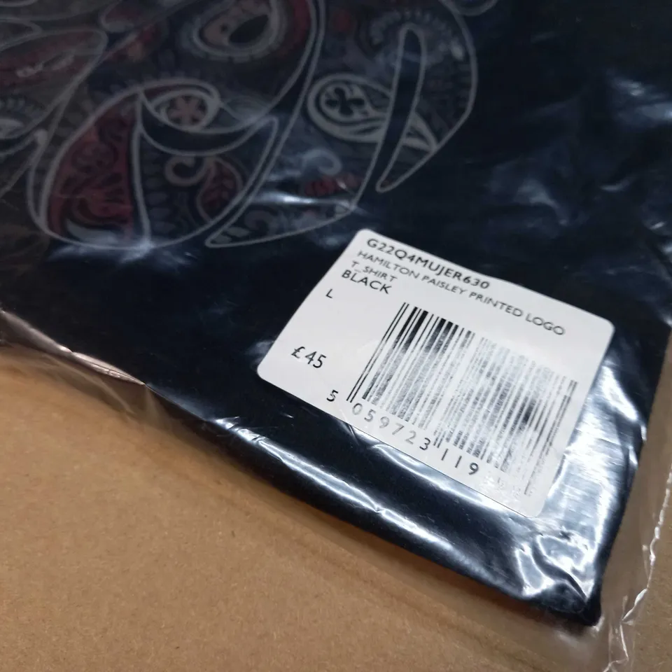 PACKAGED PRETTYGREEN BLACK HAMILTON PAISLEY PRINTED LOGO - LARGE