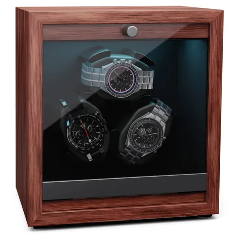 BOXED KLARSTEIN WATCH WINDER BOX 3 AUTOMATIC MOTOR ROTATION DISPLAY CASE