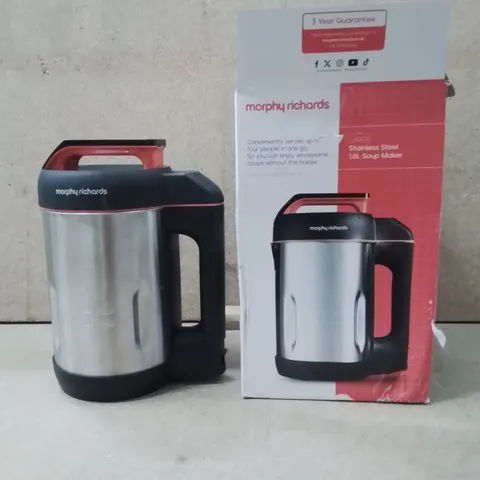 BOXED MORPHY RICHARDS STAINLESS STEEL SOUP MAKER 