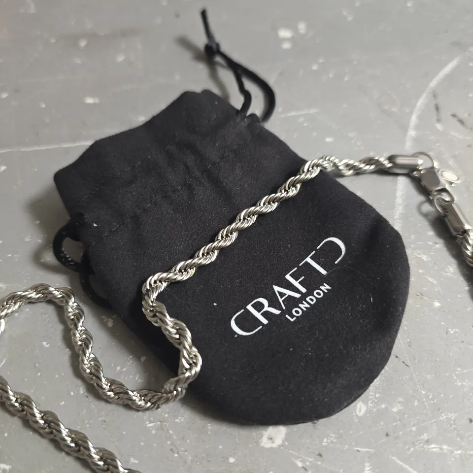CRAFTD LONDON ROPE SILVER NECKLACE