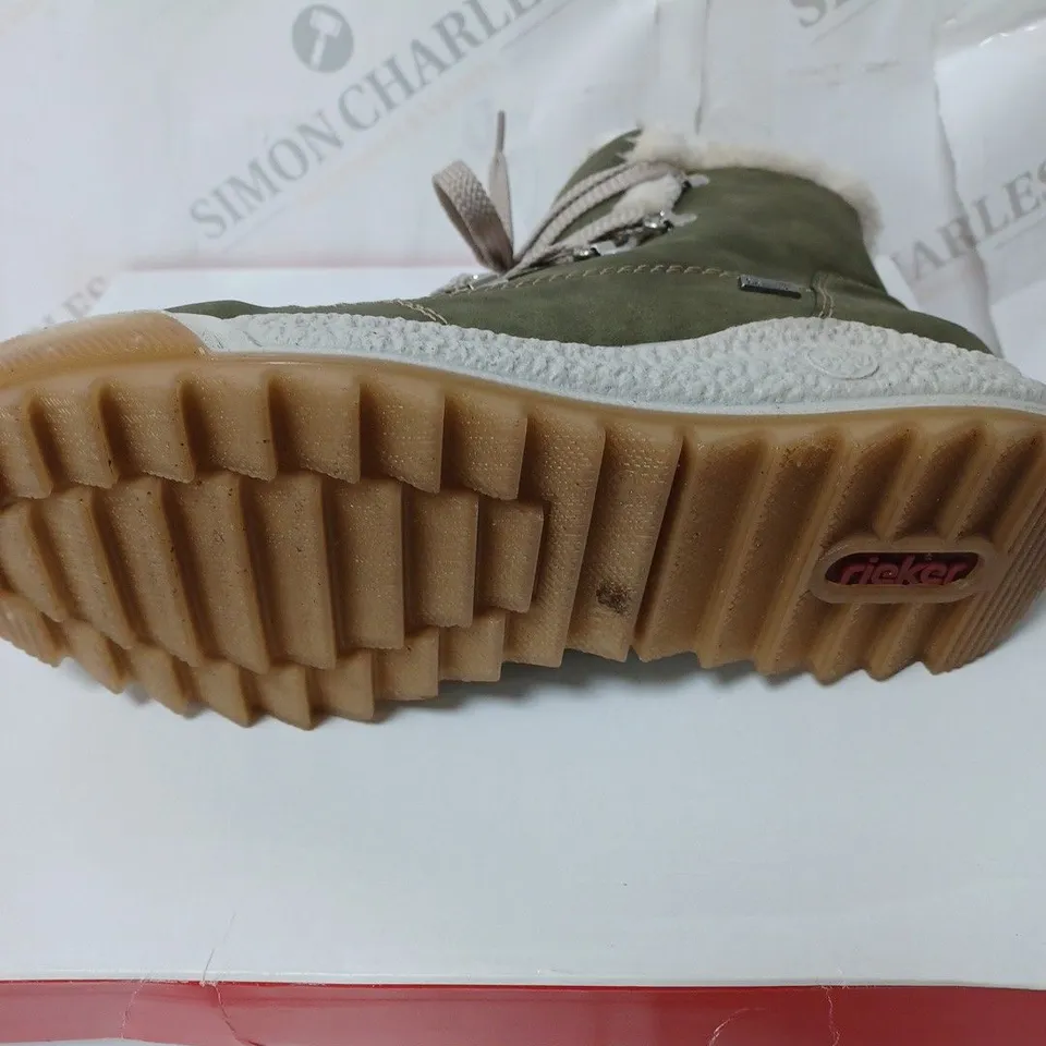 BOXED RIEKER WARM HIKING BOOTS, KHAKI - SIZE 7.5