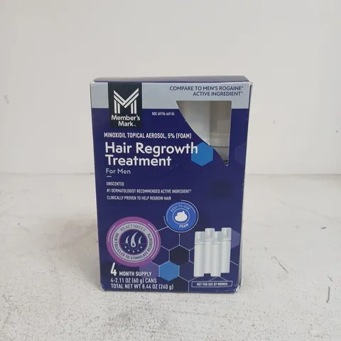BOXED AND SEALED MEMBER'S MARK MINOXIDIL 5% 120 DAY HAIR REGROWTH TREATMENT FOAM