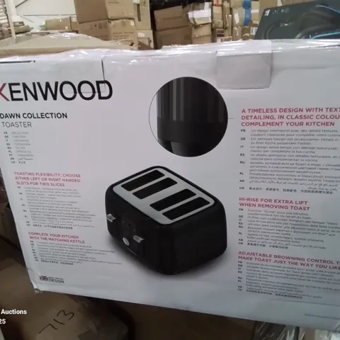 BOXED KENWOOD DAWN COLLECTION TOASTER IN BLACK