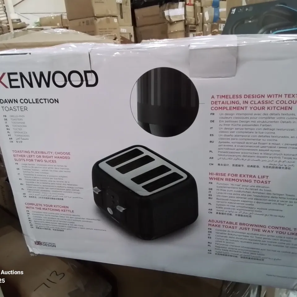 BOXED KENWOOD DAWN COLLECTION TOASTER IN BLACK RRP £49