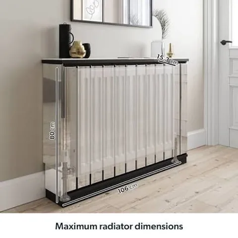 SOPHIA REGULAR MIRRORED RADIATOR COVER WITH BLACK DETAIL