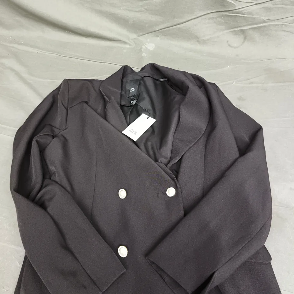 RIVER ISLAND BLACK COAT – WOMEN'S, UK 12 