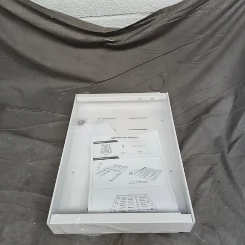 WHITE EXPANDABLE CABINET ORGANIZER STORAGE RACK BOXED WITH INSTRUCTIONS