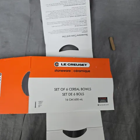 LE CREUSET STONEWARE CEREAL BOWLS SET OF 5, 16 CM (650 ML) – ASSORTED COLOURS