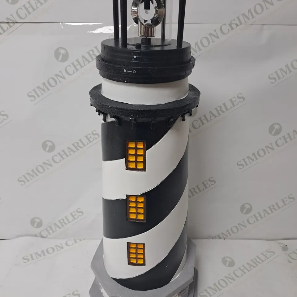 BOXED GARDEN REFLECTIONS SOLAR LED LIGHTHOUSE 50CM, BLACK