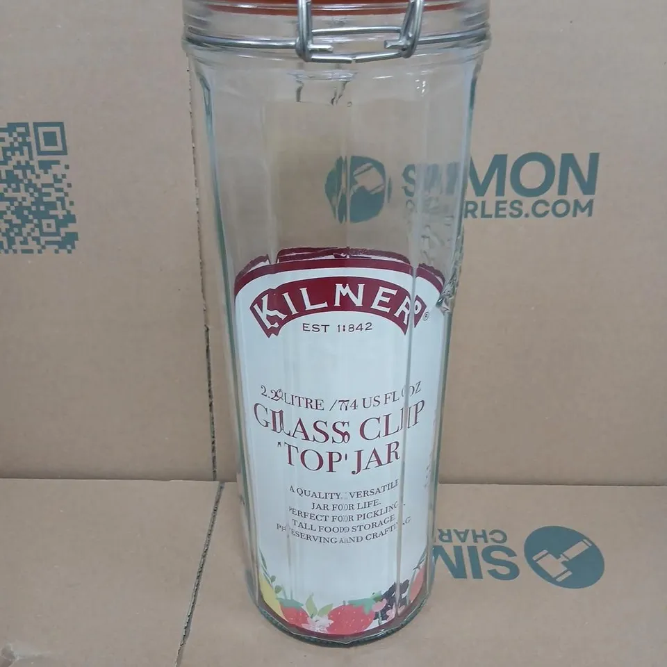 KILNER GLASS CLIP-TOP JAR, 2 LITRE