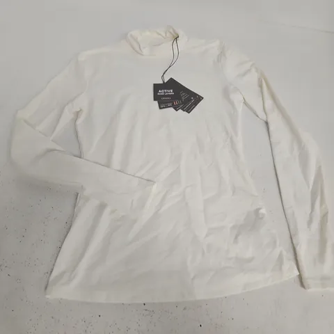 OYSHO ACTIVE L/S BASE LAYER IN WHITE - EUR S