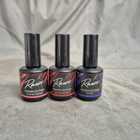 APPROXIMATELY 20 RAWR GEL NAIL VARNISHES - ASSORTED COLOURS - 15ML PER BOTTLE