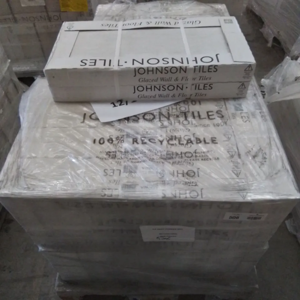 PALLET TO CONTAIN APPROXIMATELY 40 X PACKS OF JOHNSON CEDINBURGH GREY GLAZED WALL & FLOOR TILES - 5 TILES PER PACK // TILE SIZE: 597 X 297 X 10MM