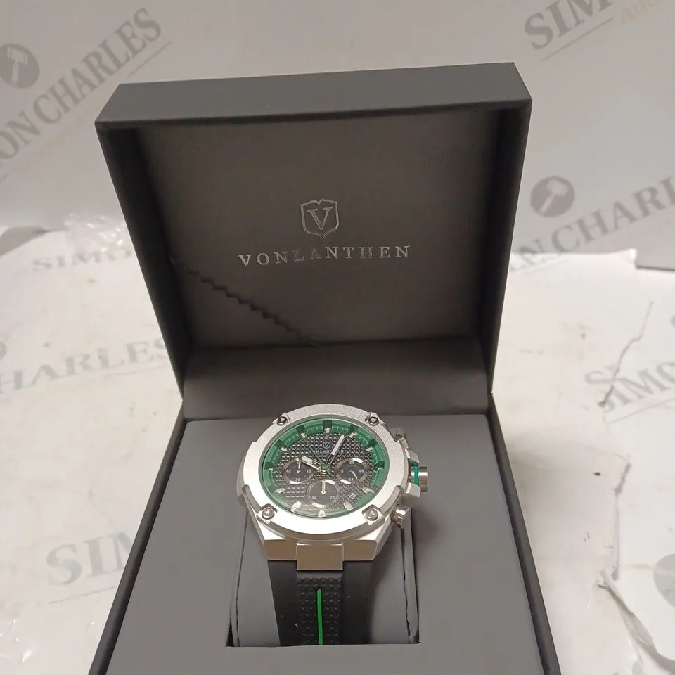 MENS VONLANTHEN CHRONOGRAPH WATCH – BLACK RUBBER STRAP