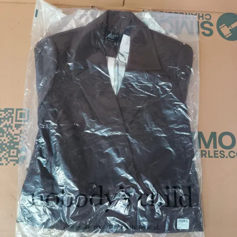 BAGGED NOBODY'S CHILD DOUBLE BREASTED BLAZER IN BROWN SIZE UK 6