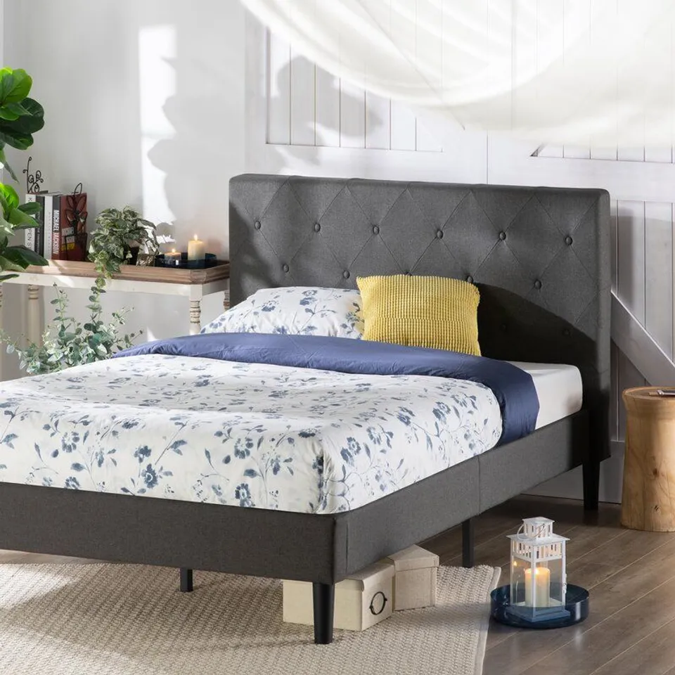 BOBSON UPHOLSTERED PLATFORM BED - DOUBLE 