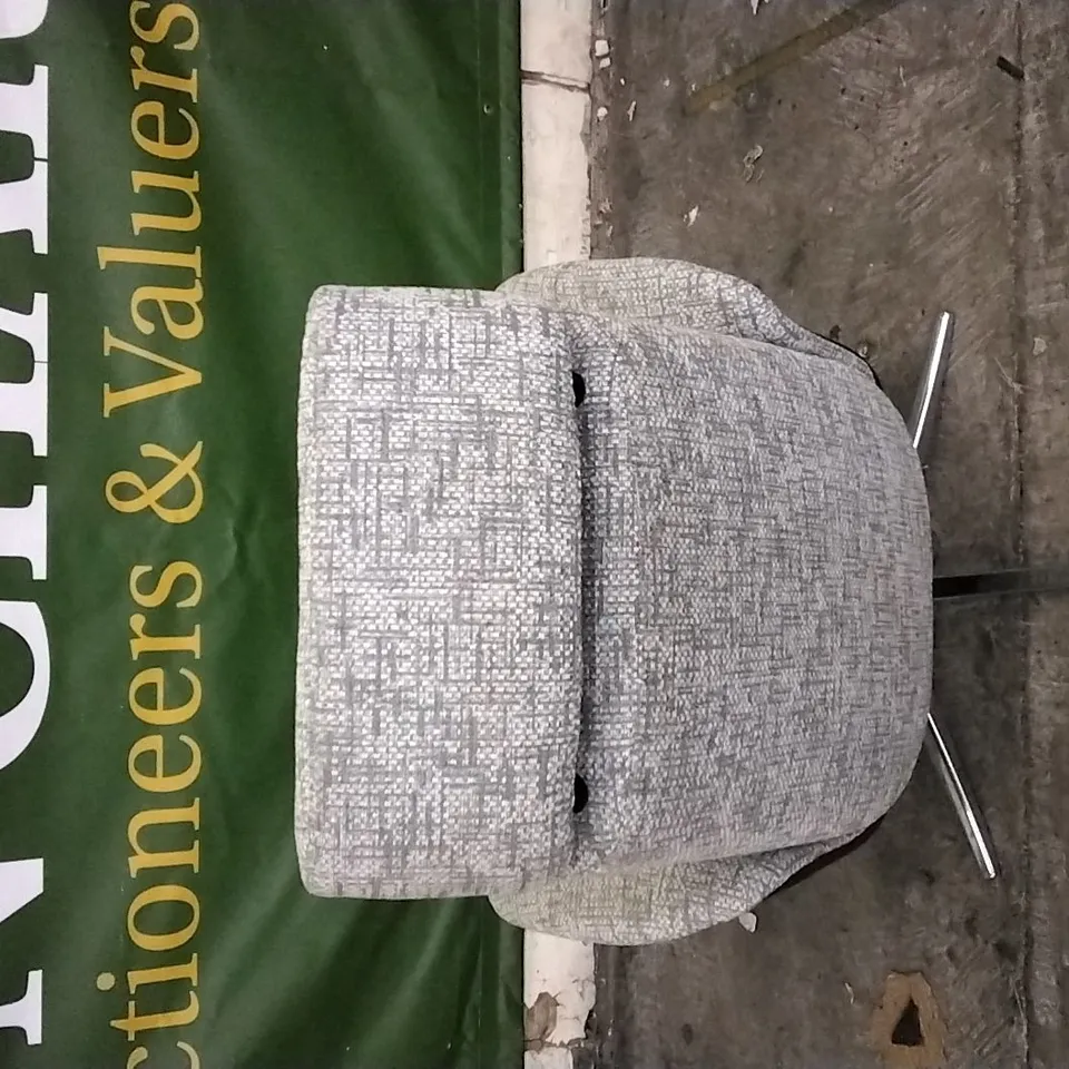 QUALITY BRITISH DESIGNED & MANUFACTURED G PLAN GREY PATTERNED FABRIC SWIVEL CHAIR