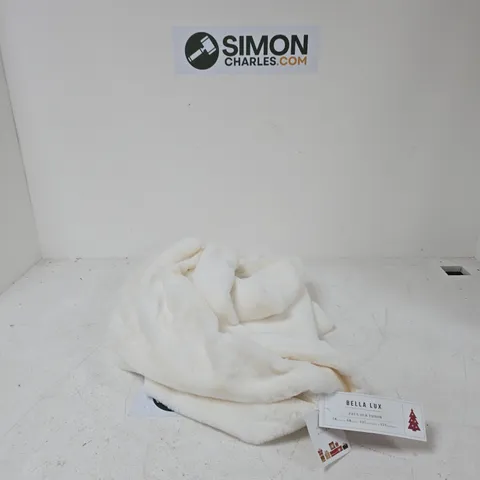 BELLA LUX FAUX FUR THROW – WHITE, 50 X 60 IN (127 X 152 CM)