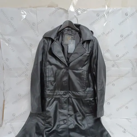 WOODLAND LEATHERS JACKET SIZE 14 WOMENS IN BLACK
