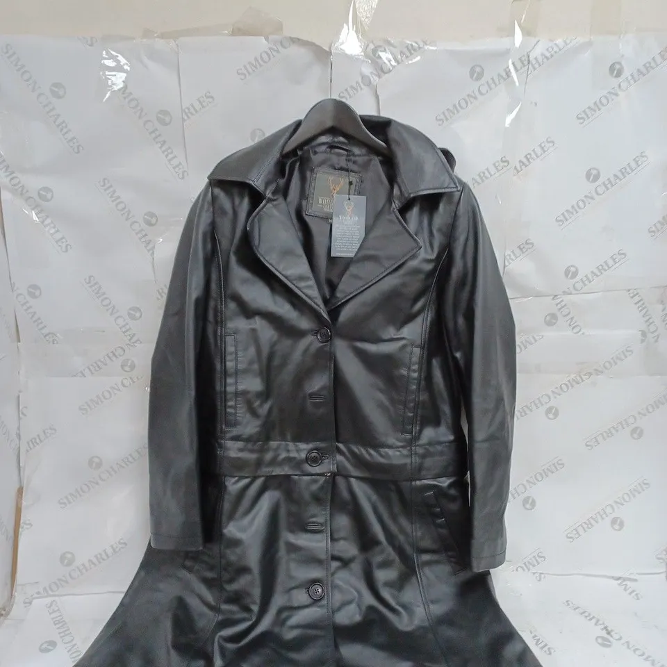 WOODLAND LEATHERS JACKET SIZE 14 WOMENS IN BLACK 
