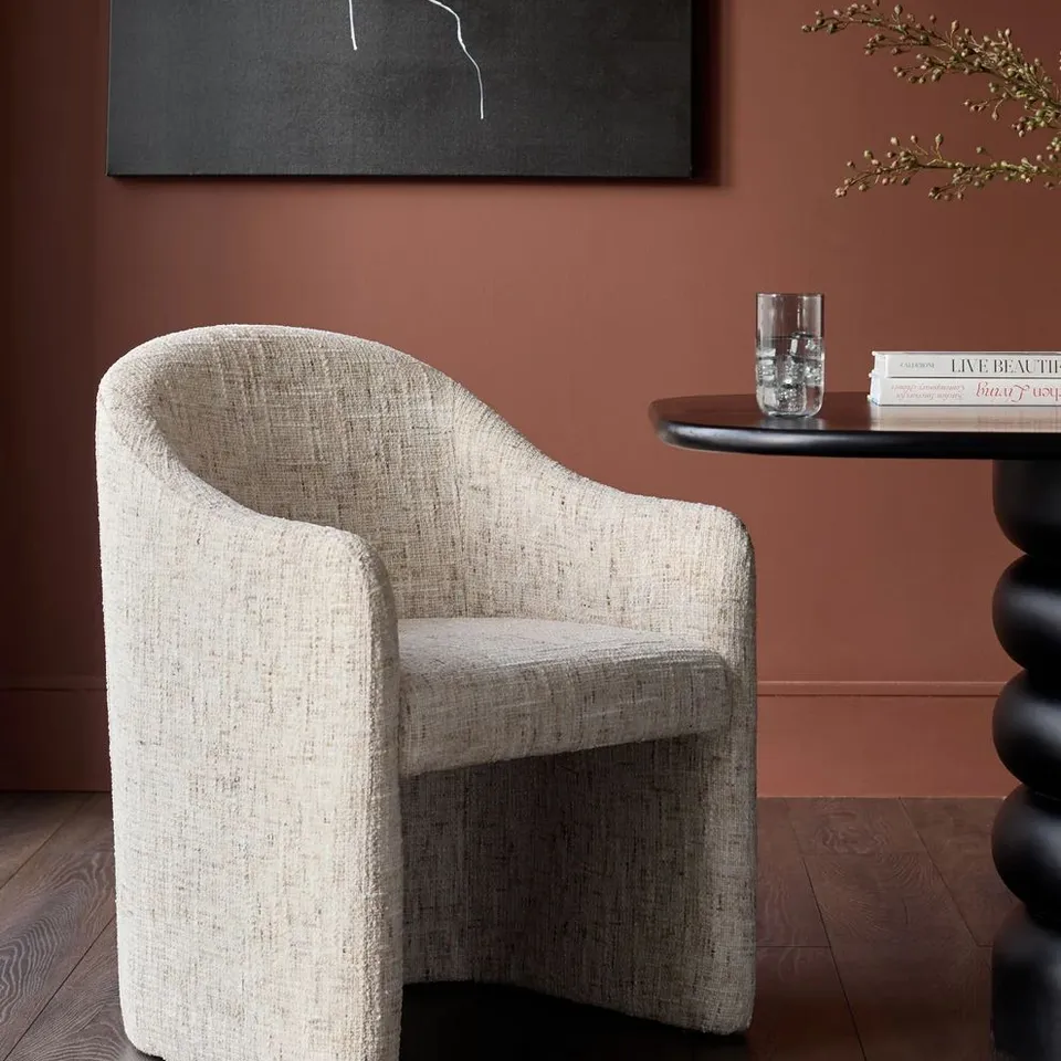 BOXED DANETTI FREYA NATURAL CHENILLE DINING CHAIR