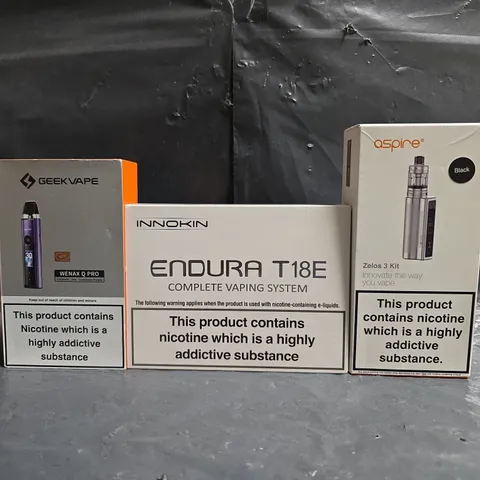 BOX OF APPROXIMATELY 20 ASSORTED E-CIGARETTE AND VAPING PRODUCTS TO INCLUDE INNOKIN, ASPIRE, GEEKVAPE, ETC - COLLECTION ONLY