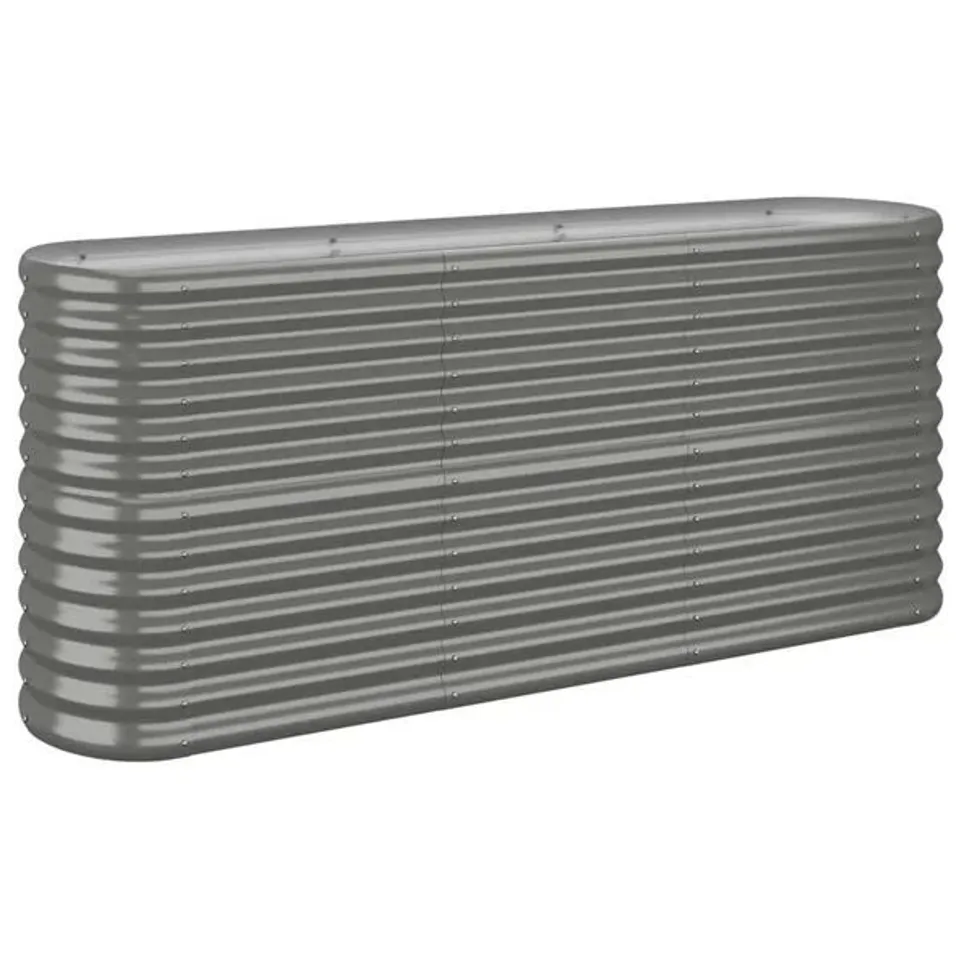 BOXED VIDAXL GARDEN RAISED BED GALVANISED STEEL 152X40X68CM - GREY (1 BOX)