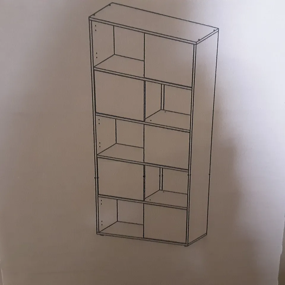 BOXED DESIGNER CONCRETE LA / WHITE HIGH GLOSS SHELF UNIT - 2 BOXES 