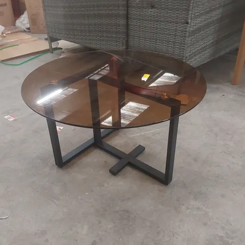 DESIGNER GLASS TOP COFFEE TABLE