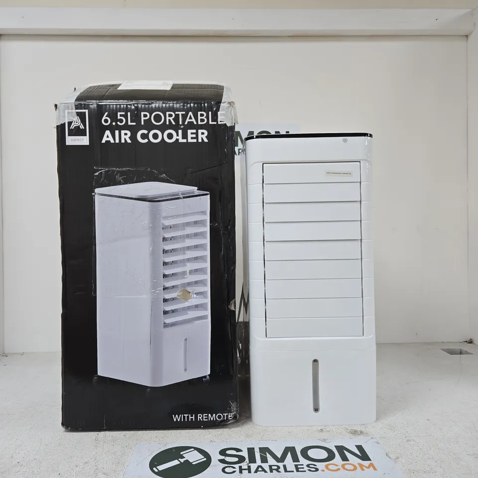 6.5L PORTABLE AIR COOLER WITH REMOTE – WHITE (UNIT & BOX)
