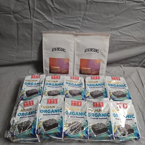 APPROXIMATELY 5 ASSORTED FOOD &DRINK ITEMS TO INCLUDE - ATKINSONS COFFEE AND ROASTED SEAWEED- COLLECTION ONLY