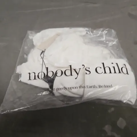 BAGGED NOBODYS CHILD FRILL SHOULDER TOP - SIZE 10