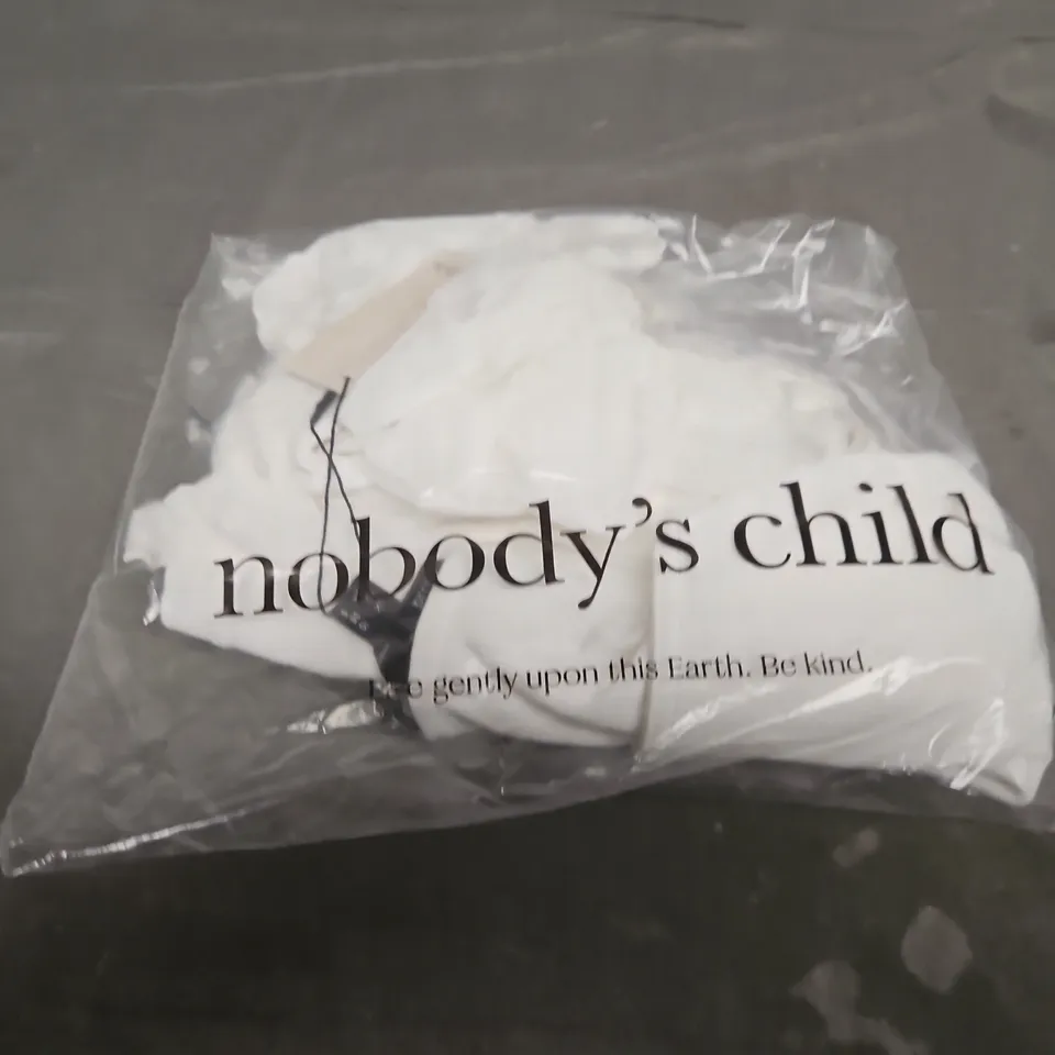 BAGGED NOBODYS CHILD FRILL SHOULDER TOP - SIZE 10