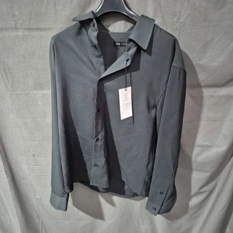 ZARA MEN'S SHIRT – DARK BLUE BREATHABLE FABRIC, SIZE UK M (EU 40)