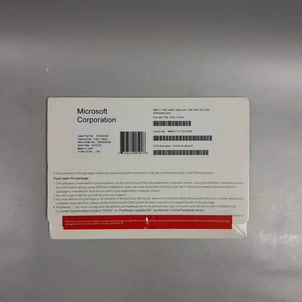 MICROSOFT WINDOWS 11 PRO 64-BIT OPERATING SYSTEM