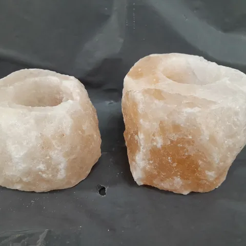 BOXED HIMALAYAN ROCK SALT SET OF 2 TEALIGHT HOLDERS